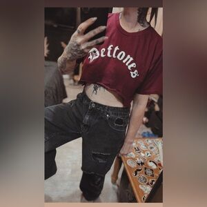 Red and White Crop Top with Stylish Design